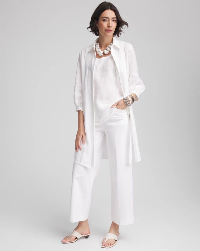 Pintuck Placket Linen Tunic - image 2